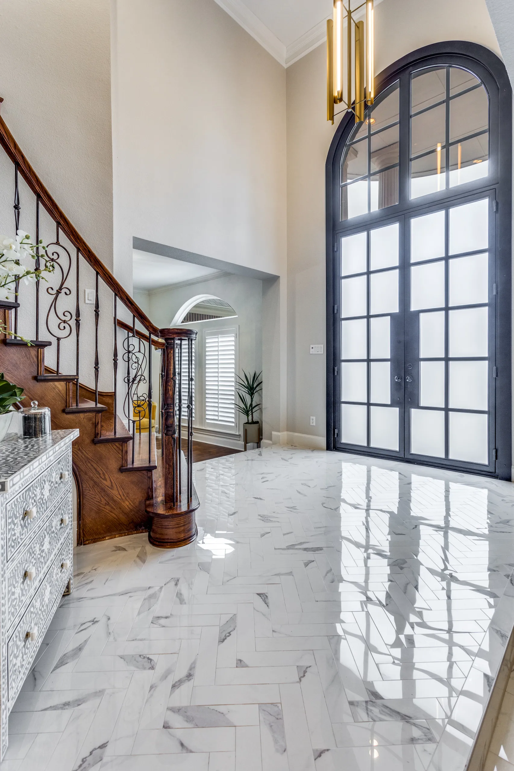 Transitional Luxury — Family/Dining/Entry — Living Room Remodel in Trophy Club, TX by Swanson Renovations
